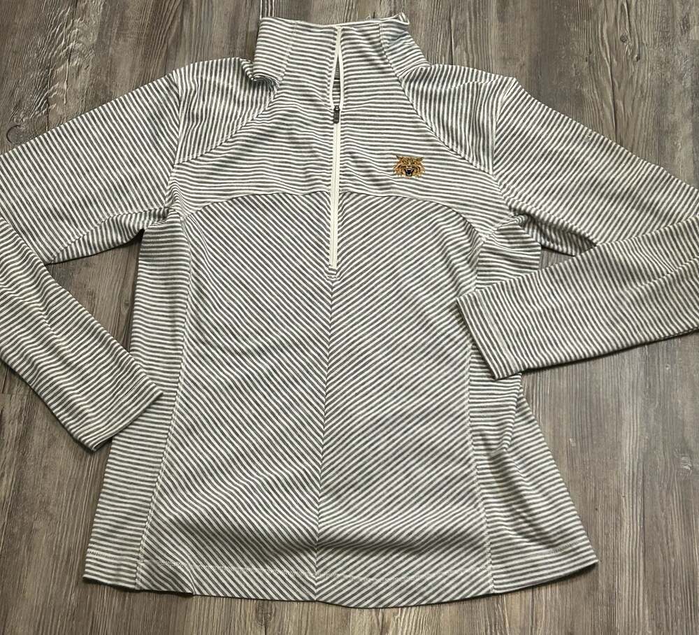 Bobcats Striped Quarter Zip Pullover Sweatshirt